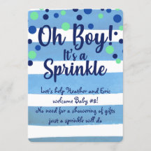 Baby Sprinkle - Convite para Baby Boy