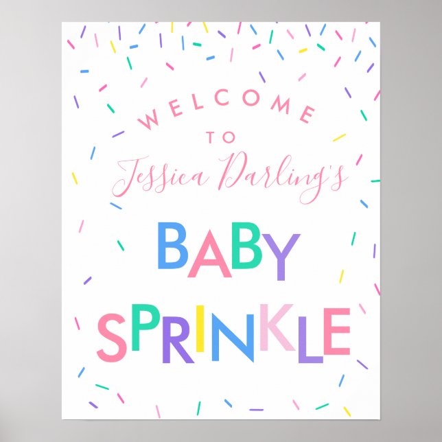 Baby Sprinkle Gender Neutral Welcome Poster (Frente)