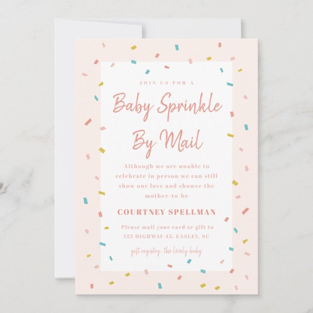 Baby Sprinkle por convite por correio (Frente)