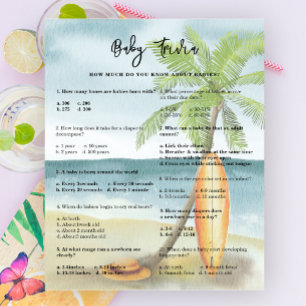 Baby Trivia - Jogo de Chá de fraldas de praia Surf