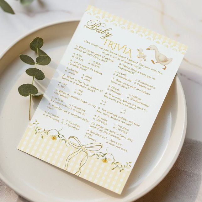 Baby Trivia Silly Goose Gingham Baby shower game (Criador carregado)