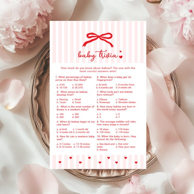 Baby Trivia Valentines Pink Bow Sweetheart game (Criador carregado)