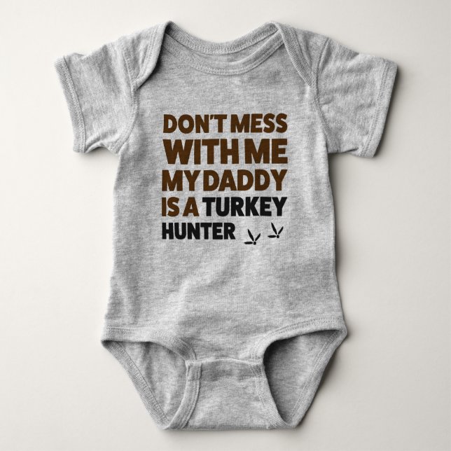 Baby Turkey caçando camisa de camisa de bebê Jerse (Frente)