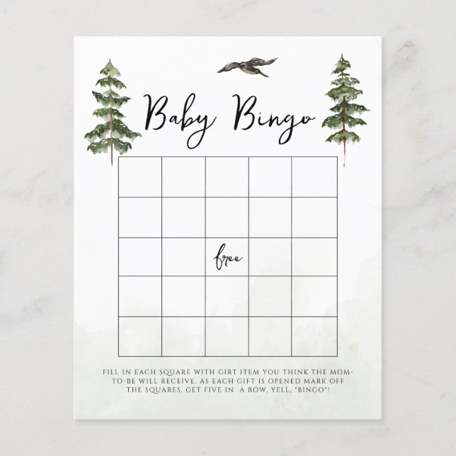 Baby Woodland Watercolor Baby Bingo (Frente)