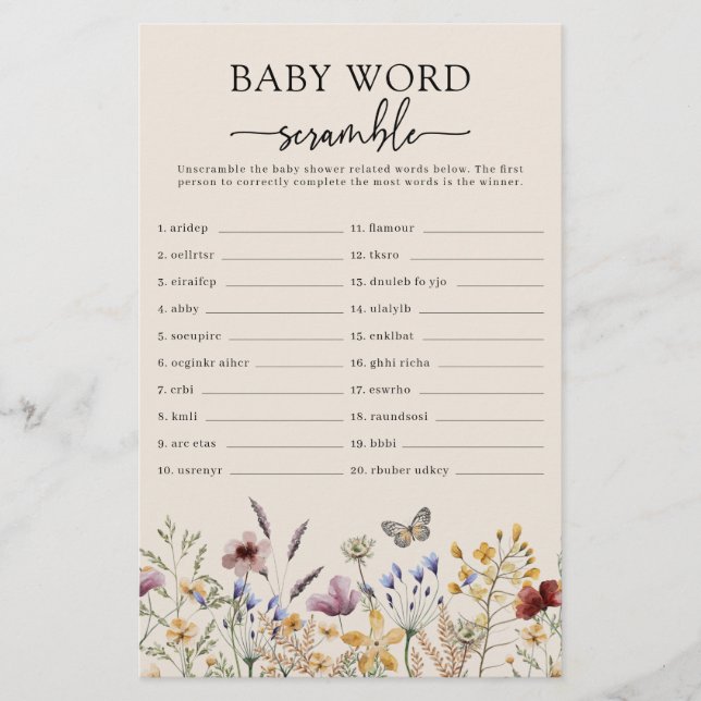 Baby Word Scramble (Frente)