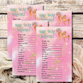 Baby Word Scramble Magic Unicorn And Butterflies