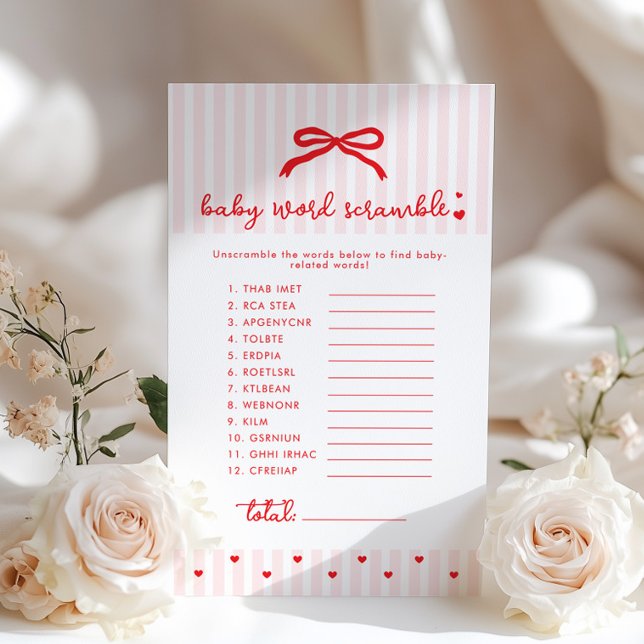 Baby Word Scramble Red Bow Coquette game (Criador carregado)