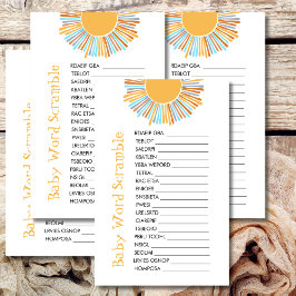 Baby Word Scramble Retro Boho Sun Game