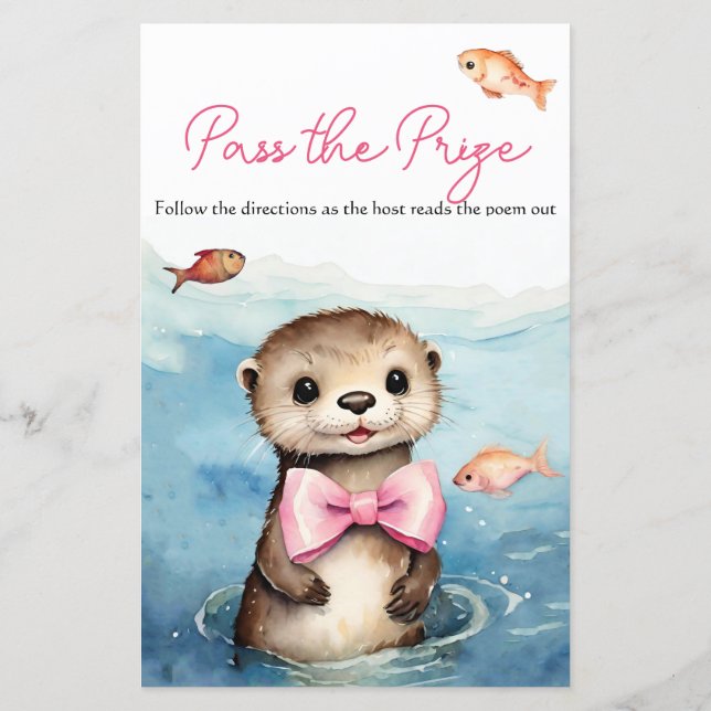 BabyOtter Chá de fraldas Passar o Jogo do Prêmio (Verso)