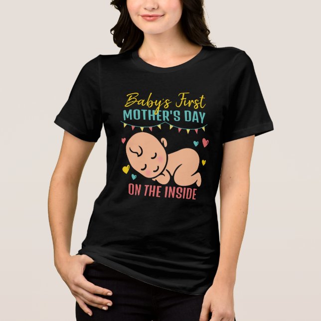 Baby's First Mother's Day Cute T-Shirt (Frente)