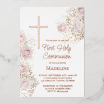 babysbreath e rosas rosa Primeira Comunhão
