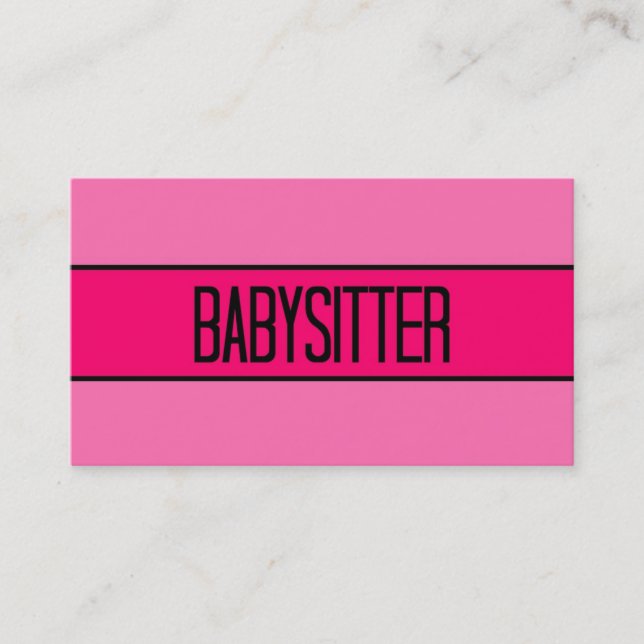 Babysitter Baby e Hot Pink Cartão de visita (Frente)