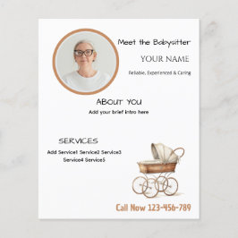 Babysitter Editable Business Flyer Com Foto
