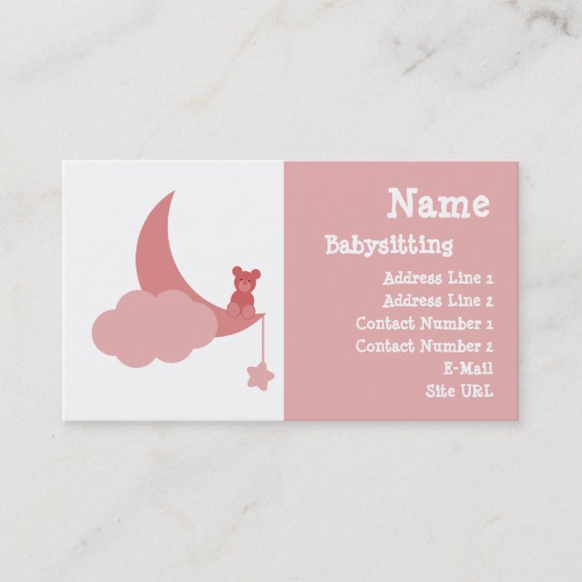Babysitting Cartão de visita (Frente)