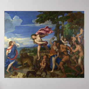 Bacchus e Ariadne por Titian - Poster