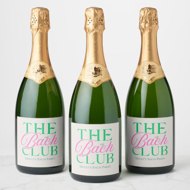 Bach Club Modern Simple Green Bachelorette (Garrafas)