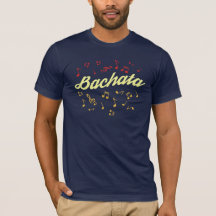 Bachata Musical Notes Men Roupa Básico De Camisa