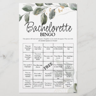 Bachelorette Bingo Greenere Bridal Game