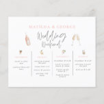 bachelorette de casamento Watercolor<br><div class="desc">orçamento de bebidas aquáticas itinerário de fim de semana de casamento. Champanhe de aquarela bebe ilustrações modernas e divertidas. Parte de uma coleção correspondente.</div>