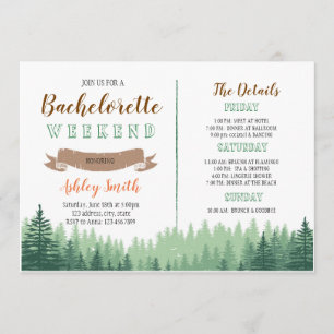 Bachelorette de madeiras de cabina com convite da 