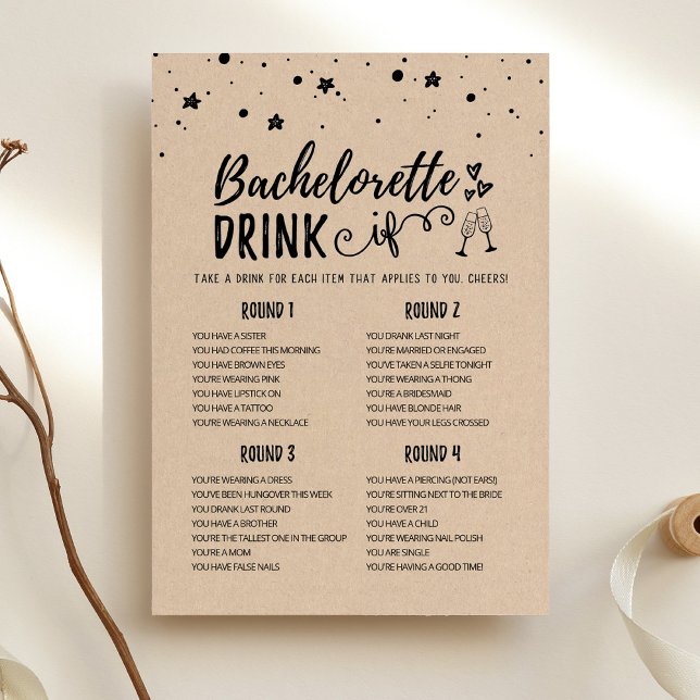 Bachelorette DRINK SE Cartão de Jogo de Festa Hen (Criador carregado)