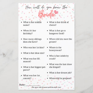 Bachelorette Game "Como você conhece bem a noiva"