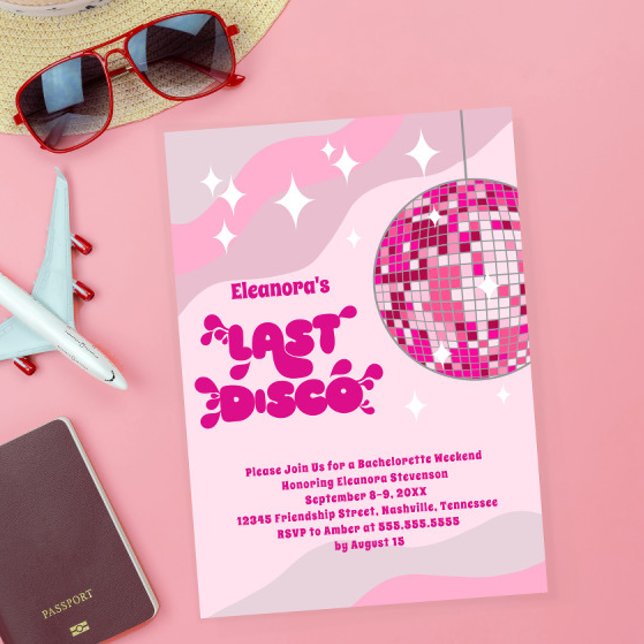 Bachelorette Groovy Último Convite De Disco, Bola  (Criador carregado)