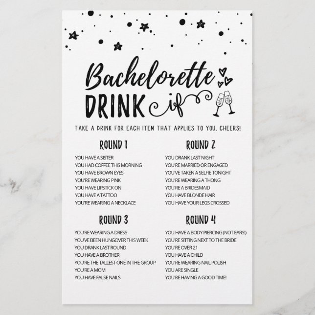 Bachelorette IF personalizado, jogo do Hen Party (Frente)