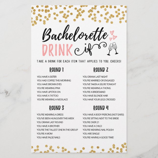 Bachelorette IF personalizado, jogo do Hen Party (Frente)