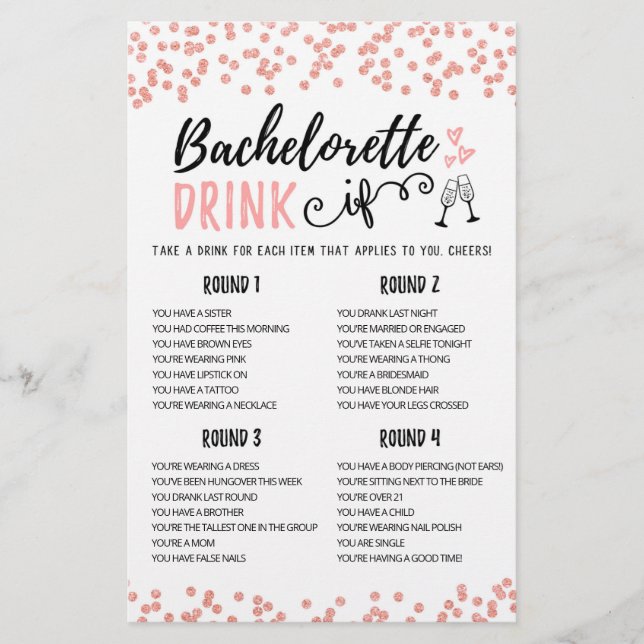 Bachelorette IF personalizado, jogo do Hen Party (Frente)