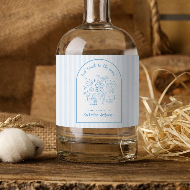 Bachelorette Last Toast on the Coast Beach Blue   (Criador carregado)