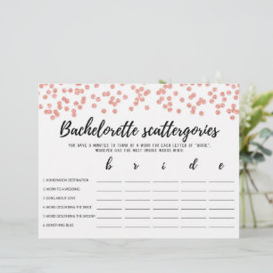Bachelorette Scattergories editáveis Jogo de noiv