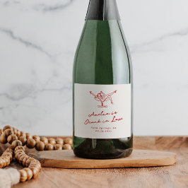 Bachelorette Vermelho Desenhado à Mão Branca