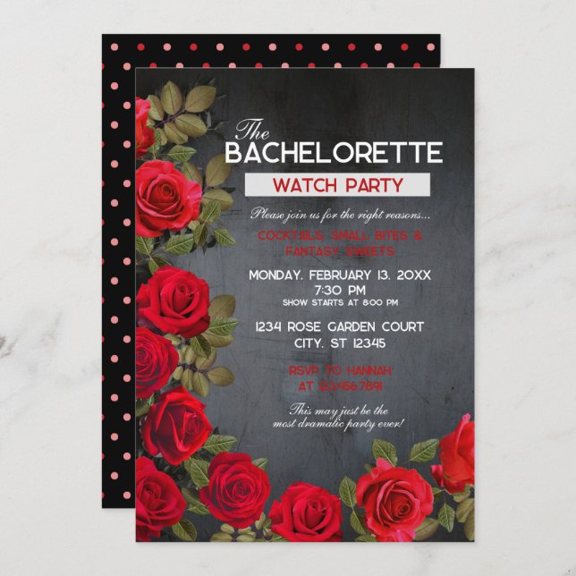 Bachelorette Watch Convite de festas, 5" x 7" (pre (Frente/Verso)