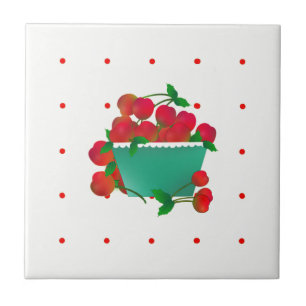 Bacia de azulejo das cerejas