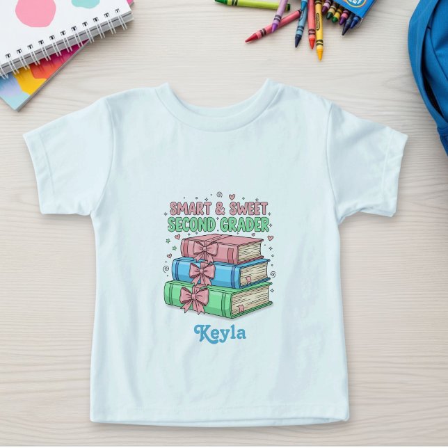 Back to School Kids T-shirt, Books & Bows - Cute  (Criador carregado)