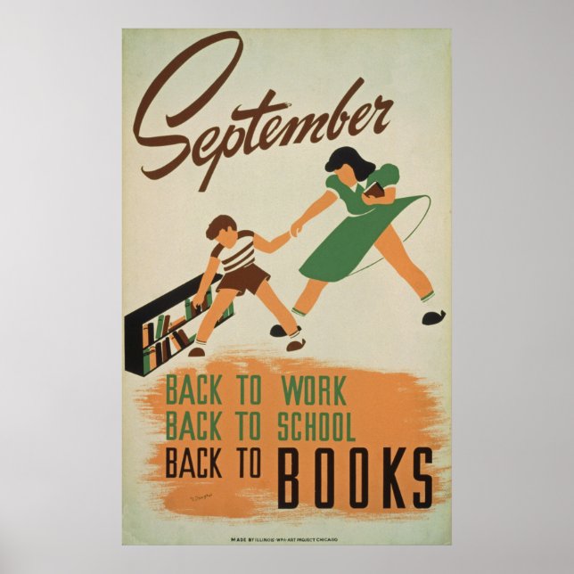 Back To School Vintage Poster (Frente)