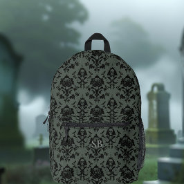 Backpack impresso do crânio e Rosa romântico