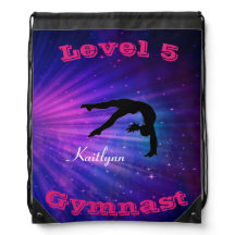 Gymnastics Nível Personalizado & Nome Desenho Back