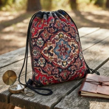 Intricately Woven Persian Rug Red Floral