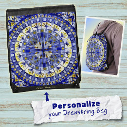 Backpacks Marinho de mosaico Boho Água Azul -