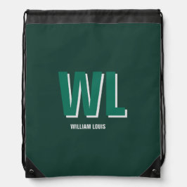 Backpacks Minimalist Emerald Green Personalized Monogram 
