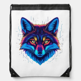 Backpacks Neon Fox Face – Vibrant Glowing Design