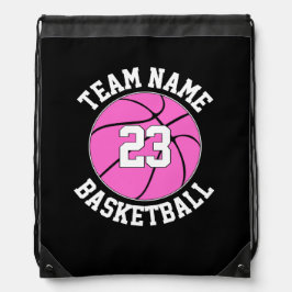 Backpacks Nome da equipe de basquete rosa e número do jogado