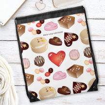 Padrão de Coração de Doce Chocolate Chic Fofo Paz 