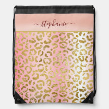 Padrão-Leopardo Dourado do Ombre Rosa Glam Persona