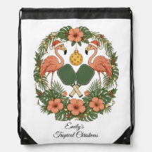 Saco Personalizado de Natal Tropical para Meninas