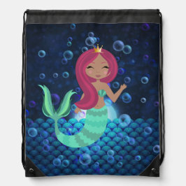 Backpacks Sereia espumante em verde e azul na Lua
