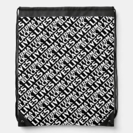 Backpacks Vidas Negras Importam o padrão de tipografia branc