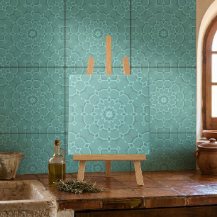 Backsplash Geométrico do Mosaico do Teal Azul Eleg